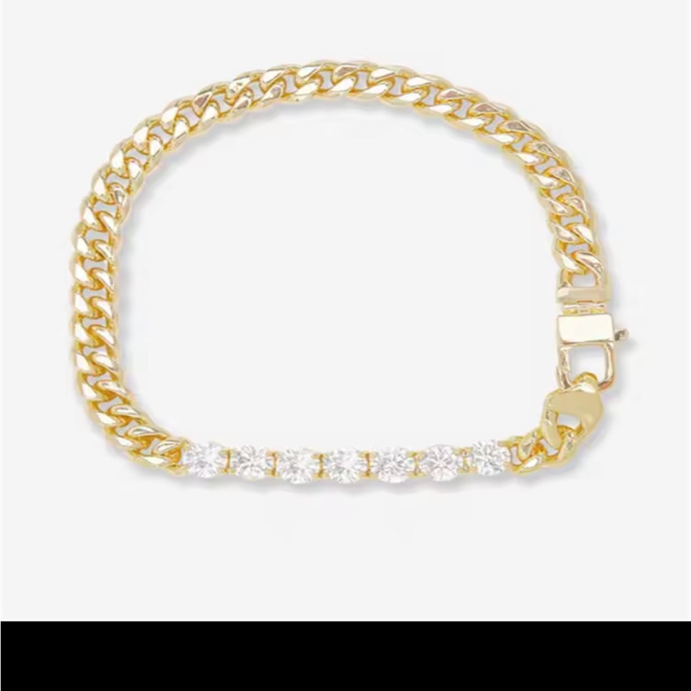 Gold and faux diamond bracelet